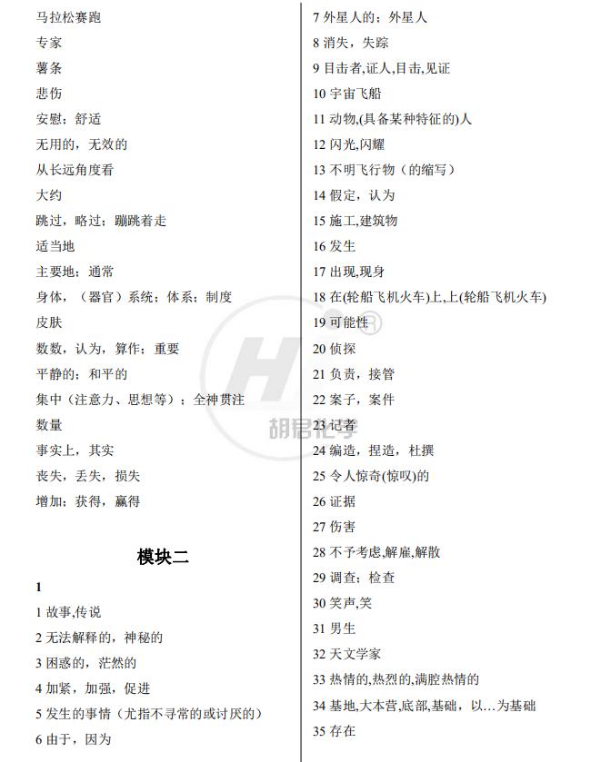 精品知识：高中英语模块必修+选修单词表（自主默写版）转给孩子