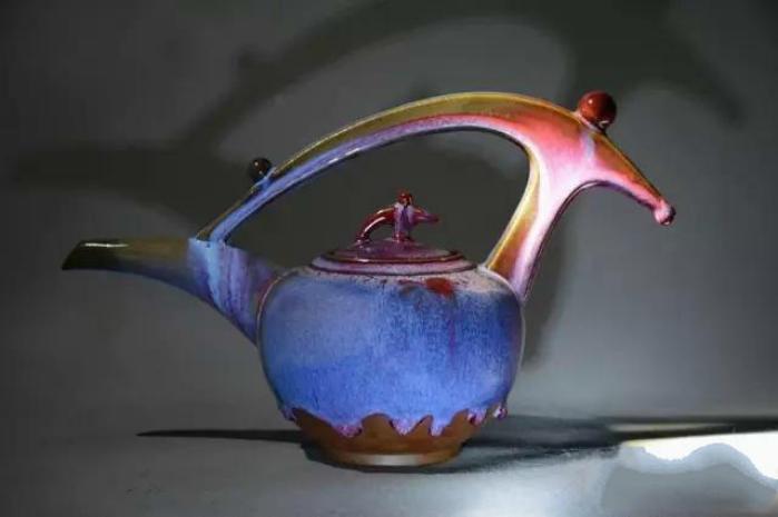 钧瓷瓷器窑变艺术,钧瓷大师贺文奇梅瓶