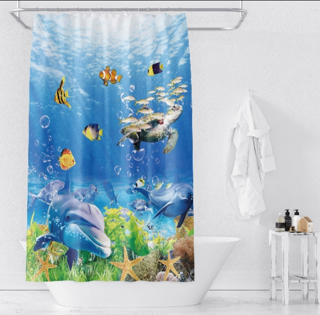 防水布浴帘90cm,浴室加厚防水涤纶浴帘