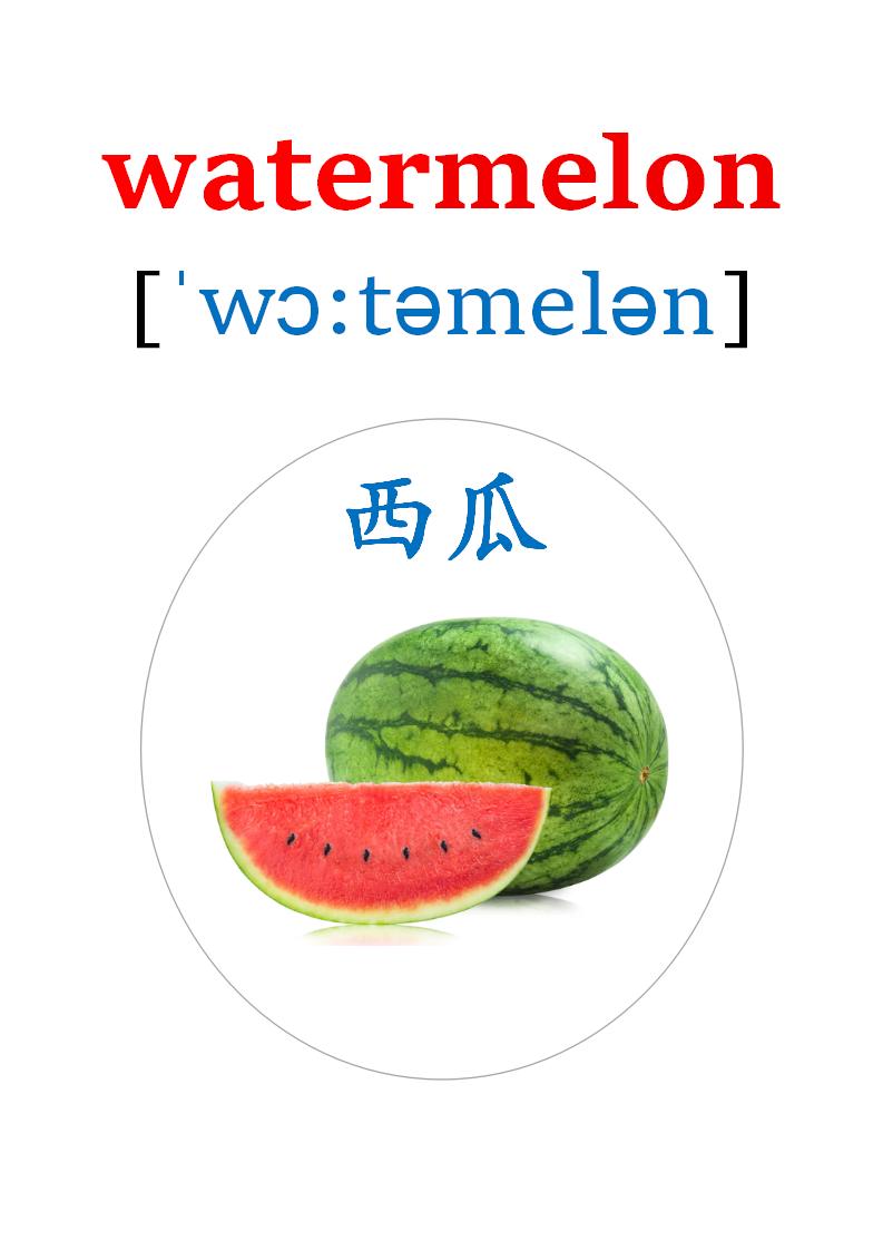 英语卡片20多种水果的英语单词,英语卡片水果种类