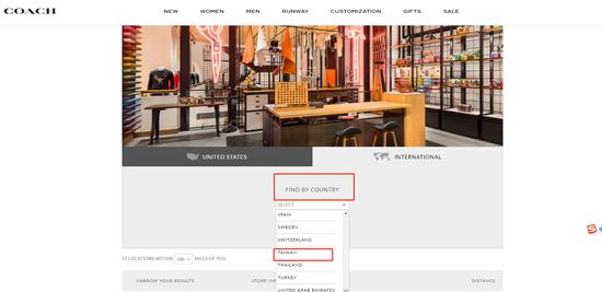 coach蔻驰T恤与官网将香港、澳门和台湾列为国家