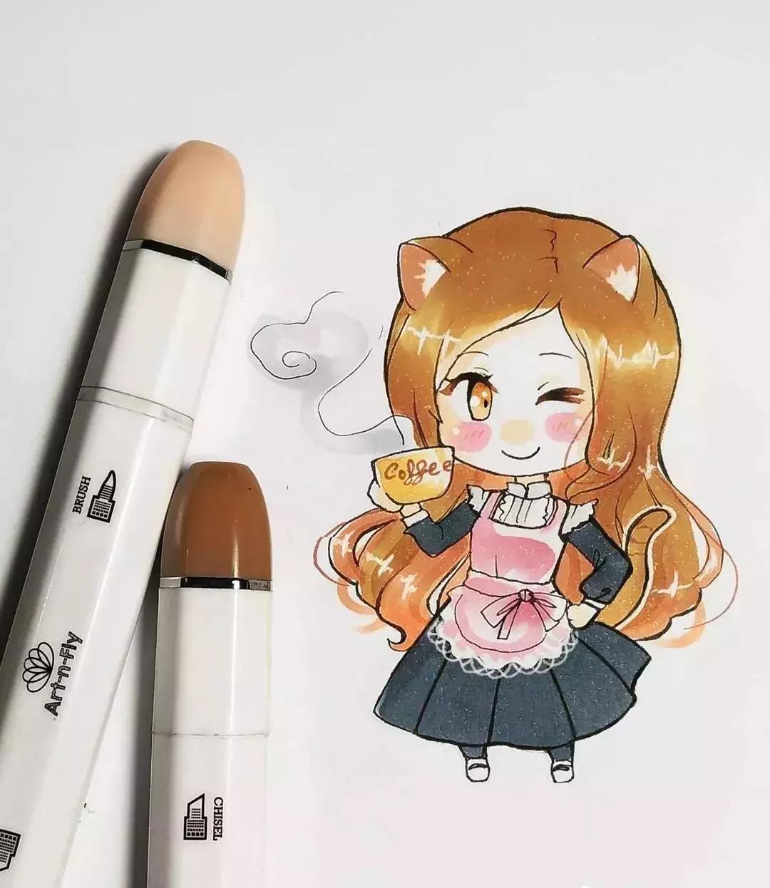 可爱动漫人物手绘马克笔,马克笔好看的动漫人物