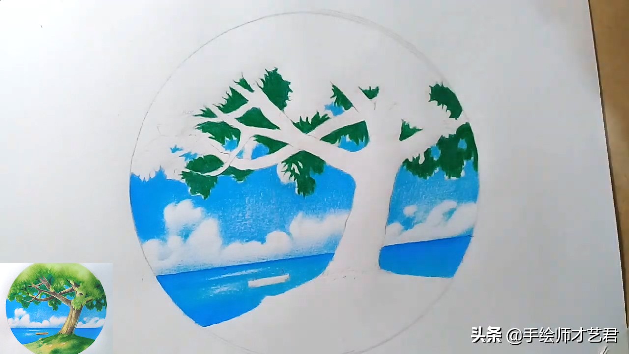 怎样画山水风景画教程彩铅,彩铅画风景画简单的教程