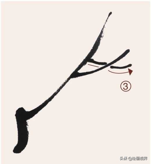 国画梅枝的穿插和笔法,国画梅入门教程