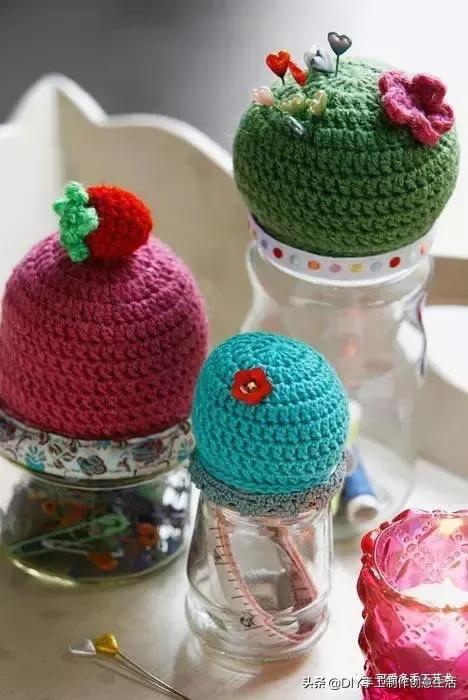 旧瓶子改花瓶套的钩法,旧玻璃瓶编织教程