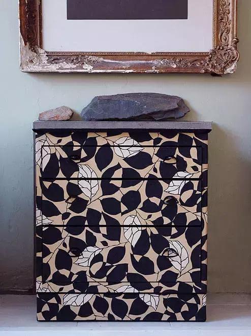 用墙纸贴旧柜子效果图 (自粘家具翻新墙纸)