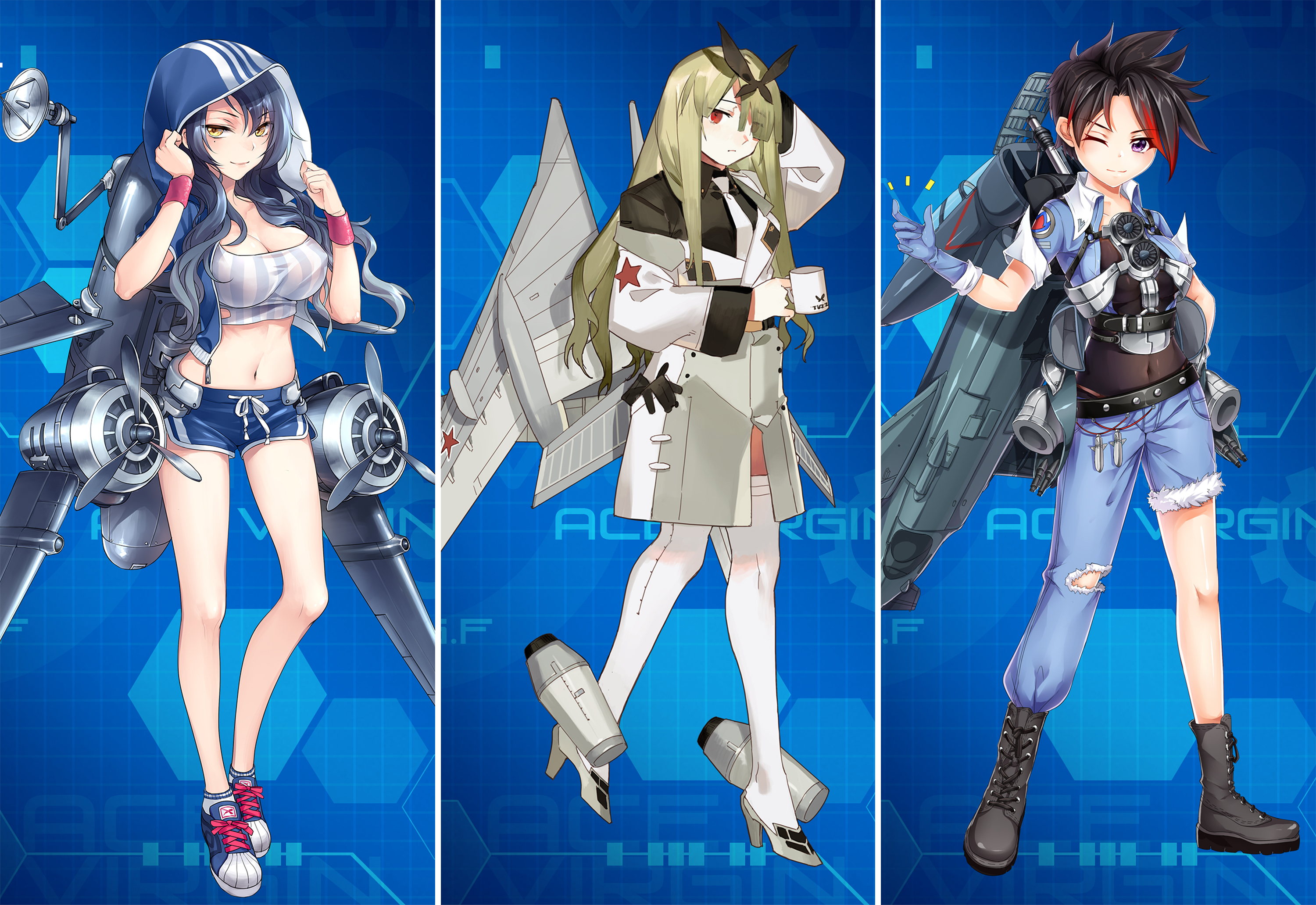 《苍穹战线》精美立绘原画插画卡牌欣赏，超过百种萌点各异的机娘