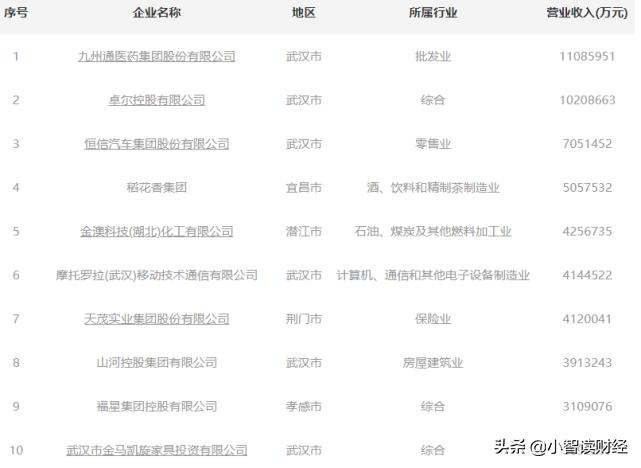 卓尔民营企业排名,湖北最强企业