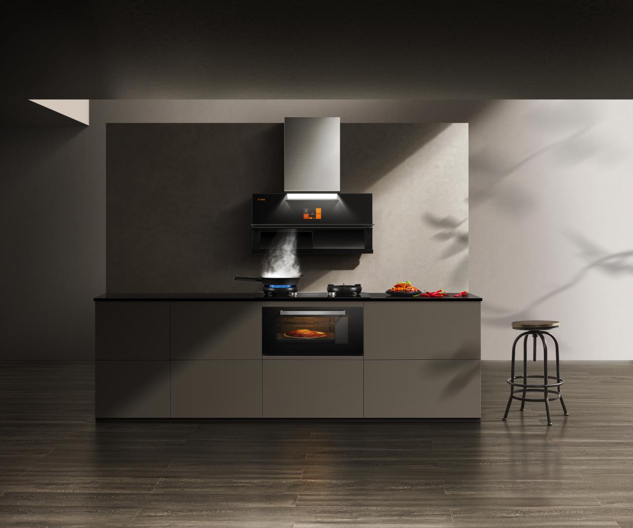 半开放式厨房用什么油烟机好,怎么设计好打理的厨房排油烟机