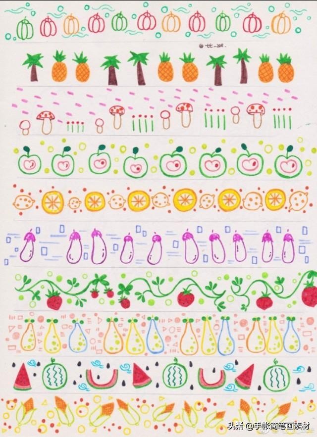 古风边框手绘简笔画,简笔画手绘练习线条