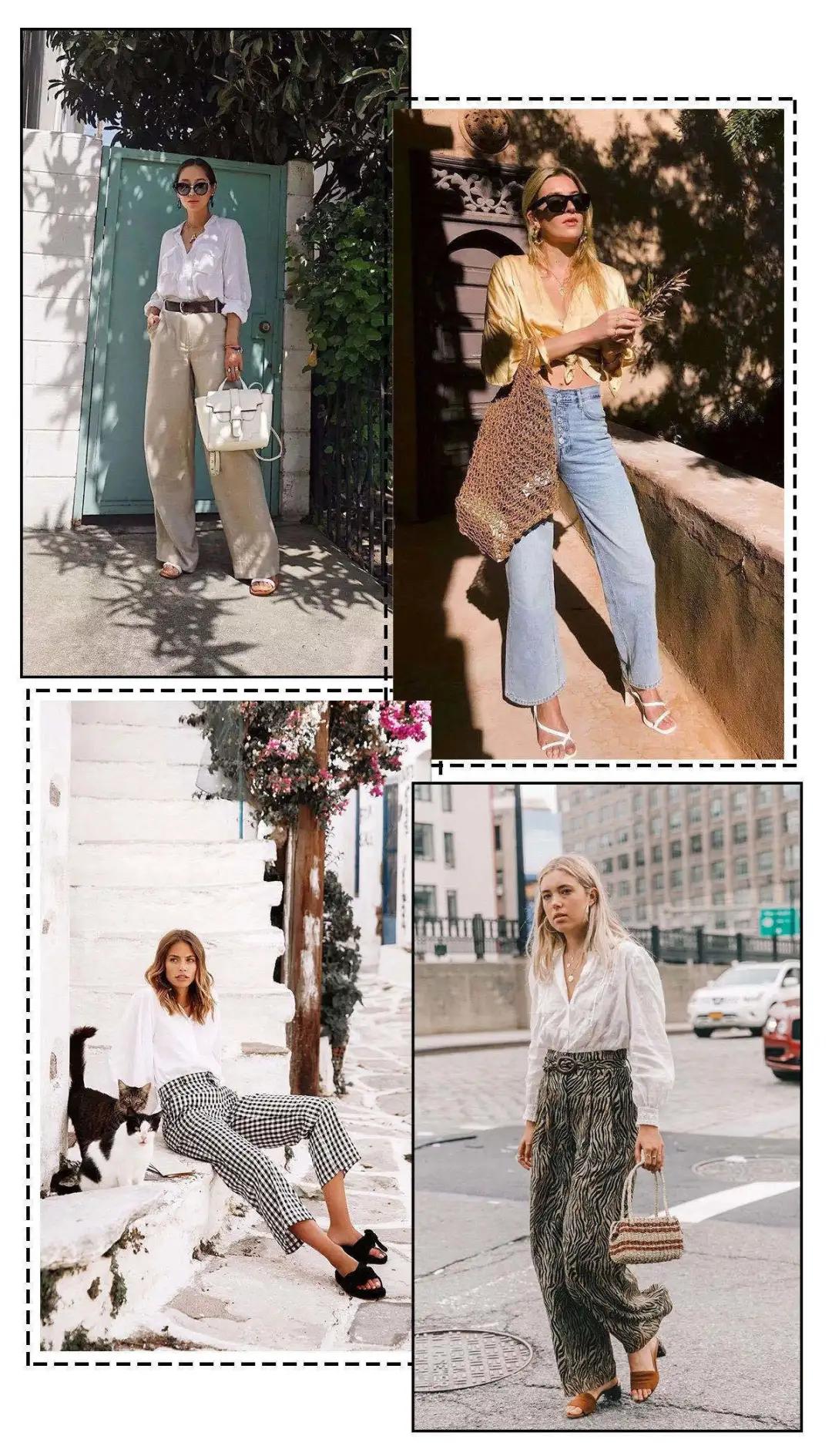 夏季时尚御姐凉鞋穿搭,气质牛皮凉鞋怎么搭配裤子