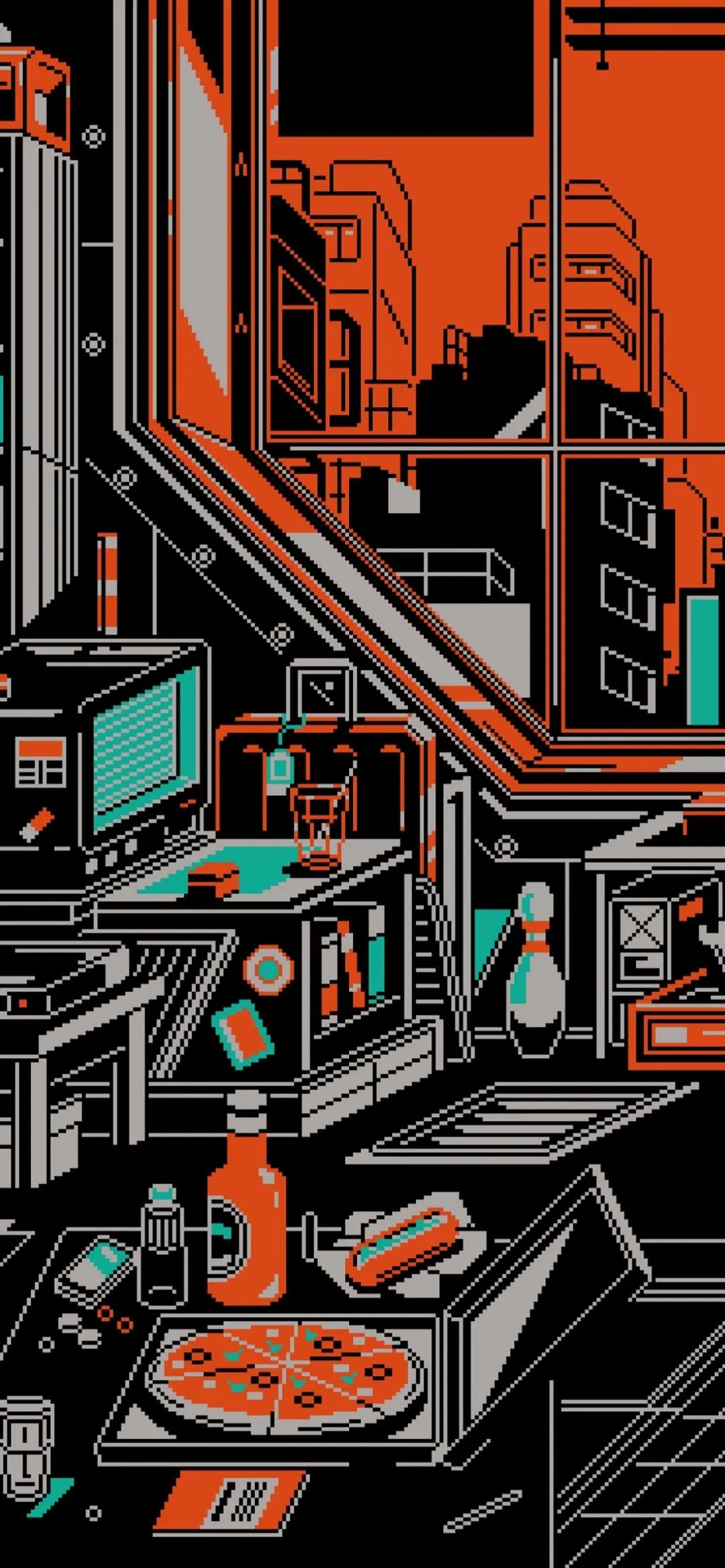 唯美像素风风景插画壁纸,像素风壁纸