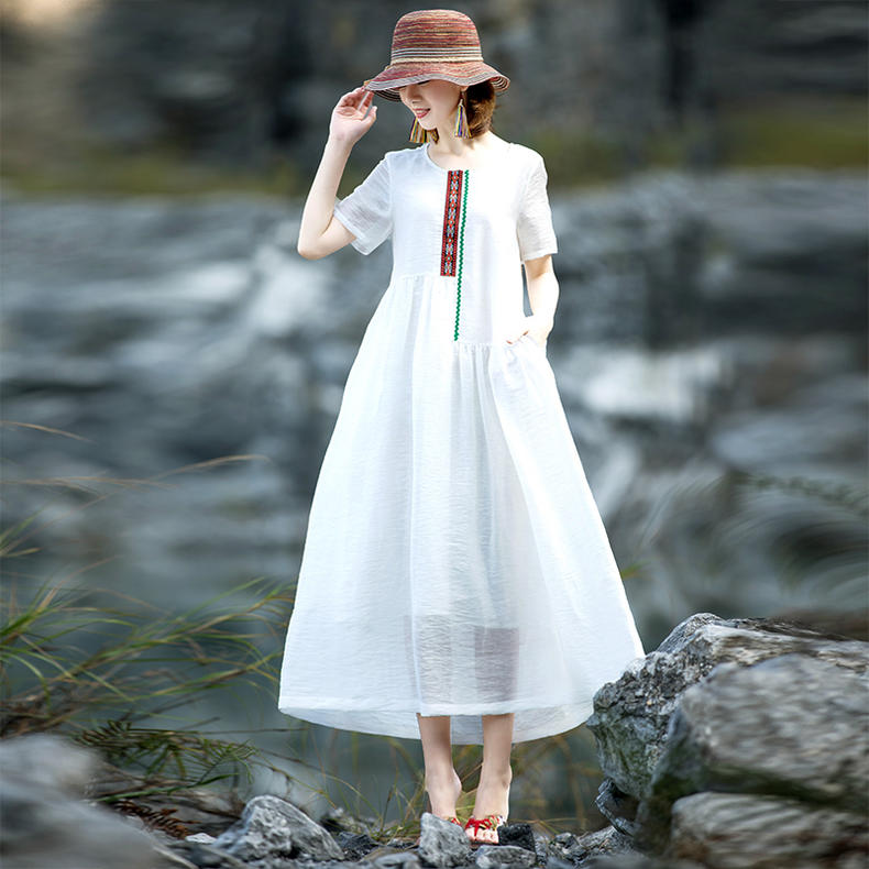 棉麻连衣裙来袭，舒爽透气，让你清凉一夏