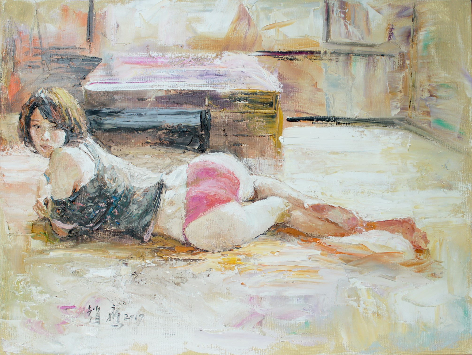 柠檬汁氤在水中　角落里美人如茵——画家赵鹰的写意油画