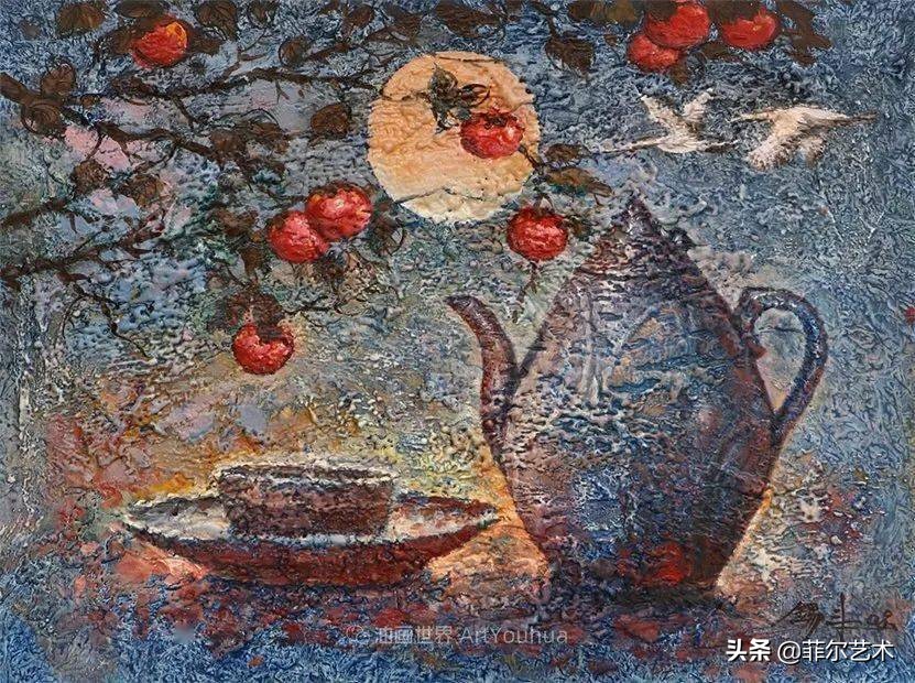 韩国画家朱世柱的作品非常出色,温暖、音乐和神秘