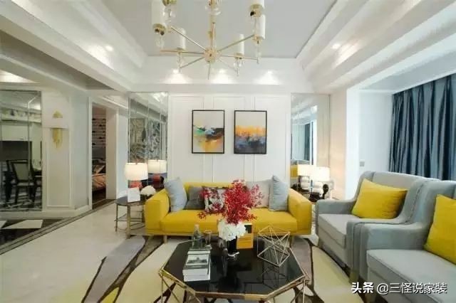 电视背景墙与沙发墙不对称效果图,现在装修沙发背景墙流行什么风格