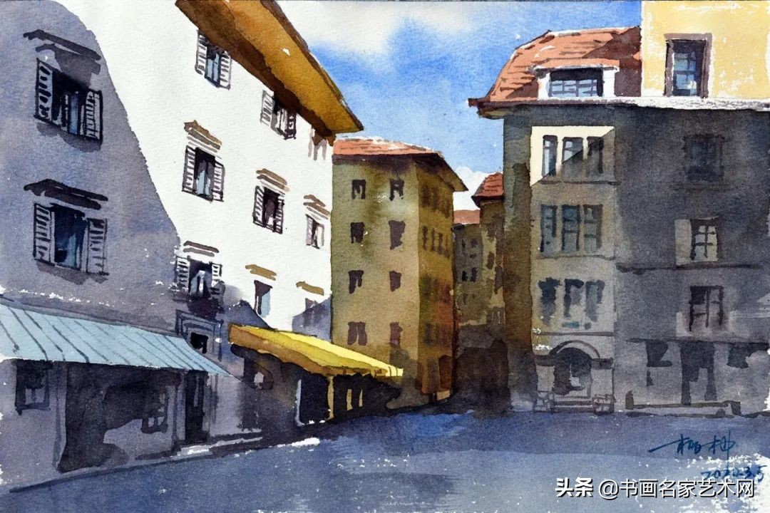 杨柳水彩画教程,关于杨柳的水彩画画作品