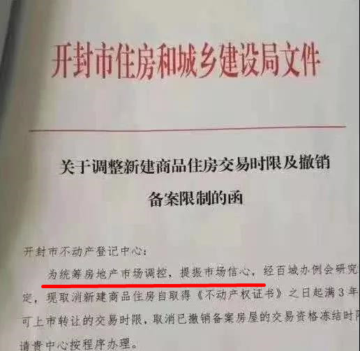 开封市限放通知,开封市限购令取消了吗