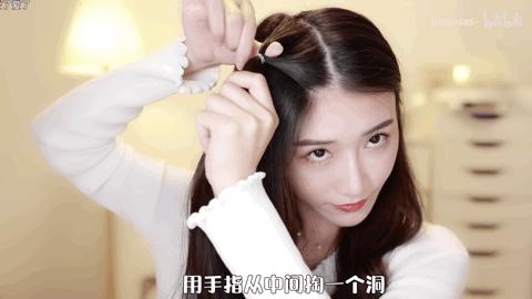 圆脸减龄发型可扎可披图片,短圆脸适合的扎发