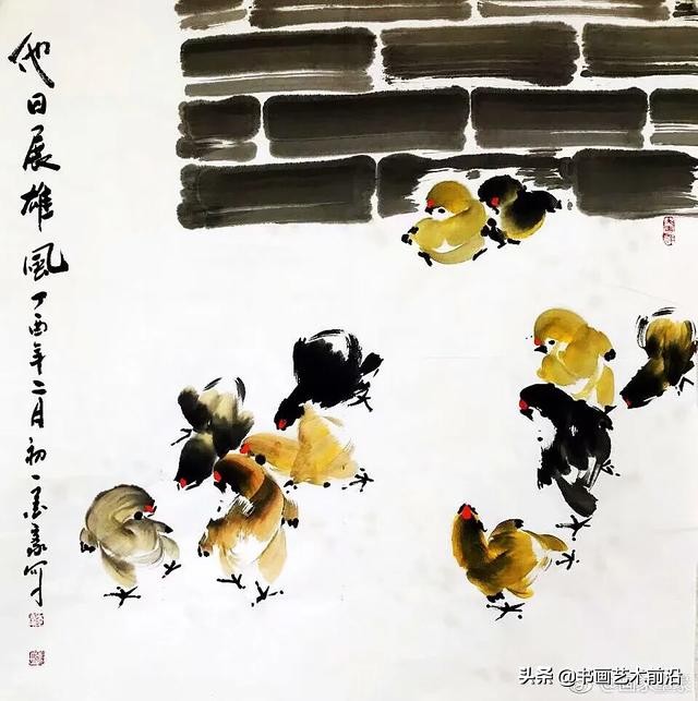 小鸡写意画作品欣赏,墨豪画鸡创意作品