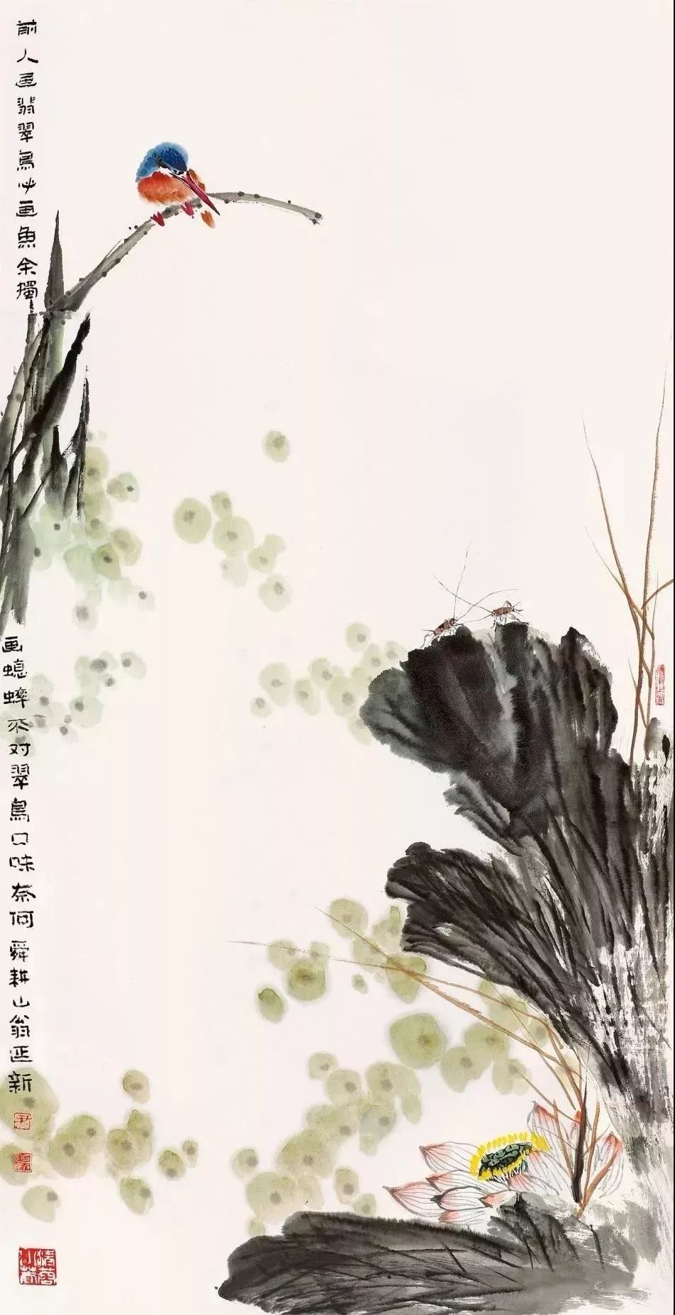 齐白石水墨小品欣赏,齐白石虫草长卷