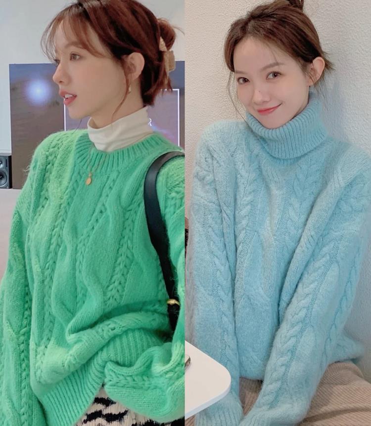 显白气质又柔软渐变慵懒风毛衣,浅紫罗兰色毛衣显黑还是显白