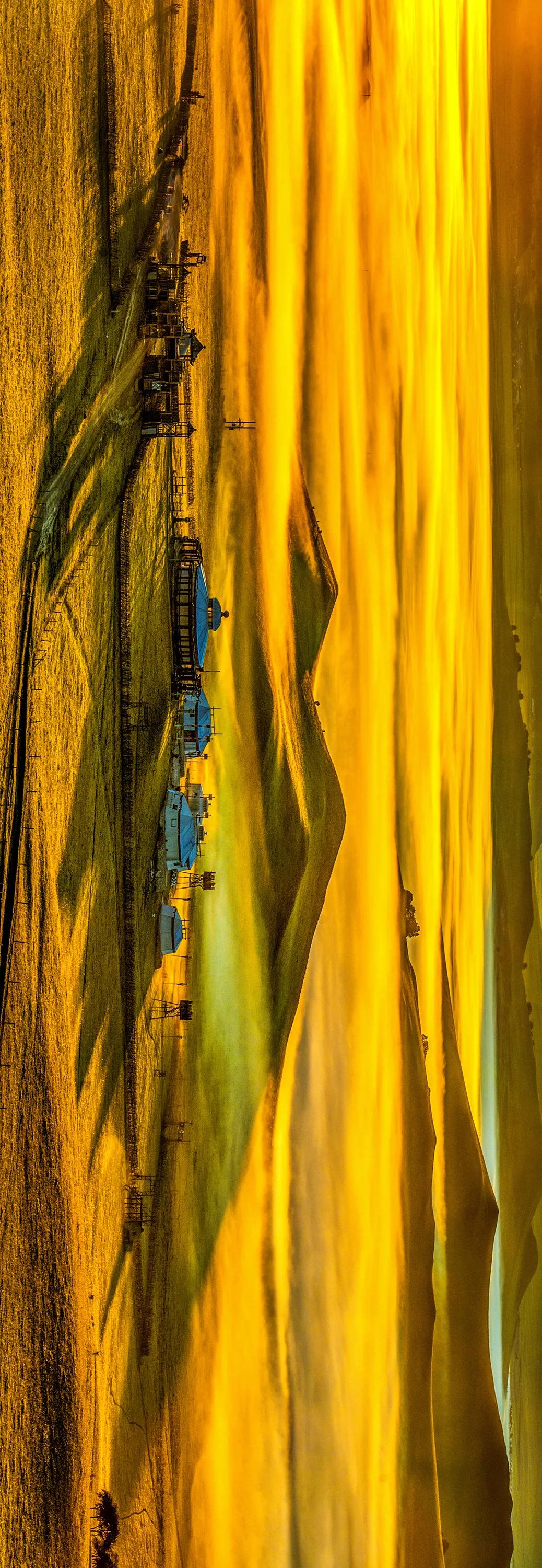 坝上秋色之金色草原,坝上金色草原风景