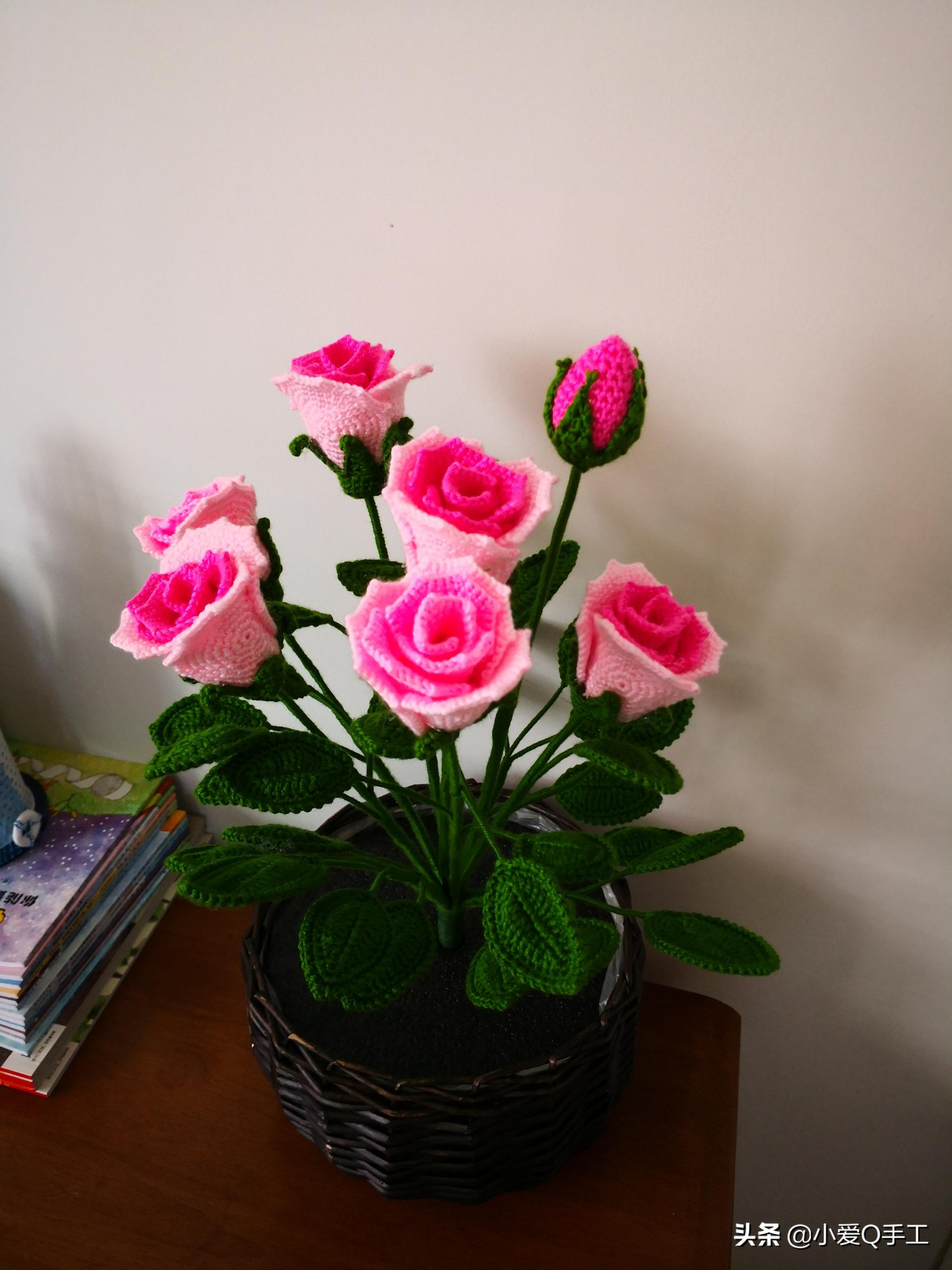 羞答答的钩针玫瑰静悄悄的开~钩针入门6种基础针法等你来学