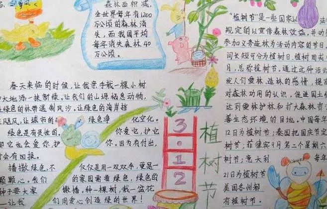 春天的作文配图手抄报,春天的景色描写手抄报