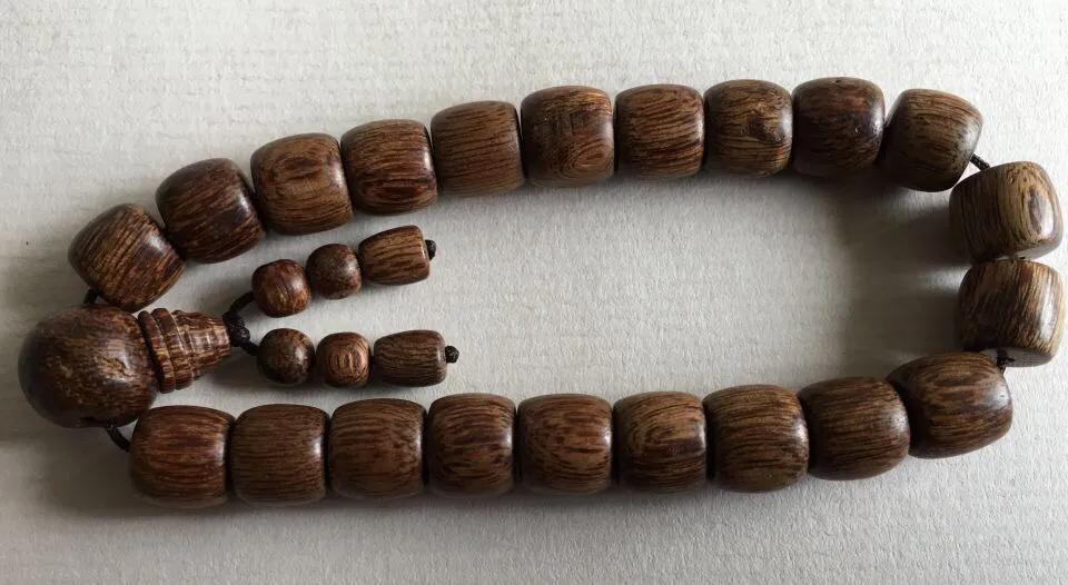 富森红土黄油桶形念珠