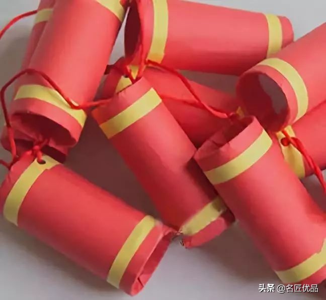 元旦手工彩纸鞭炮,元旦节手工鞭炮