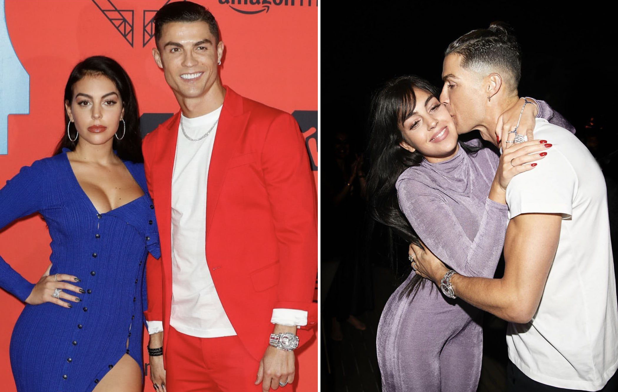 c罗在赛场亲吻乔治娜,c罗和女友乔治娜穿球衣合照图