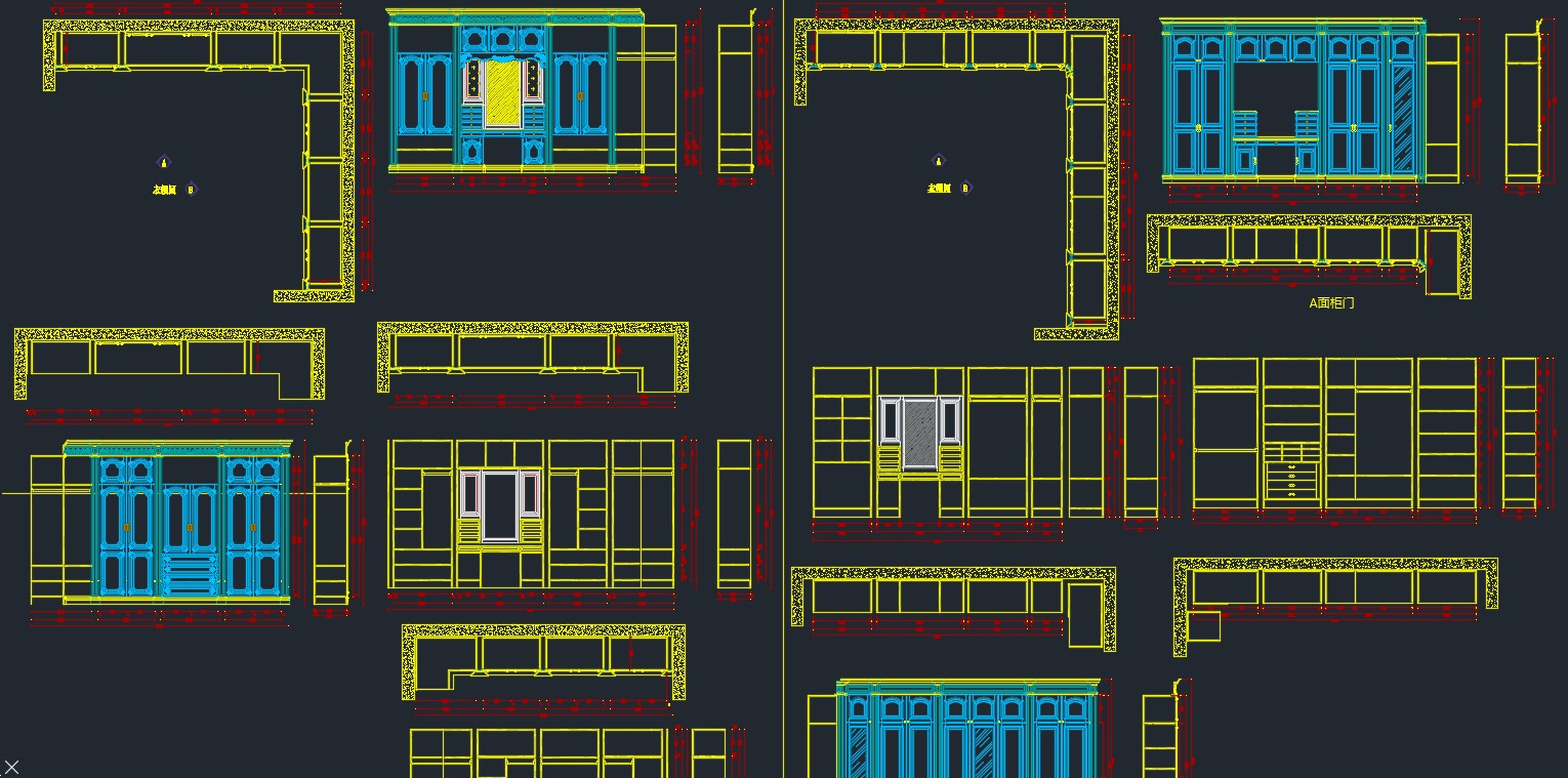 全屋衣柜衣帽间定制效果图,cad衣帽间衣橱内部结构图