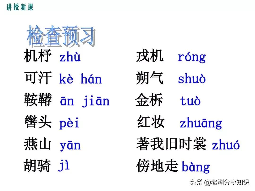 部编版语文七年级下册木兰诗注释,7下语文必背课文木兰诗讲解