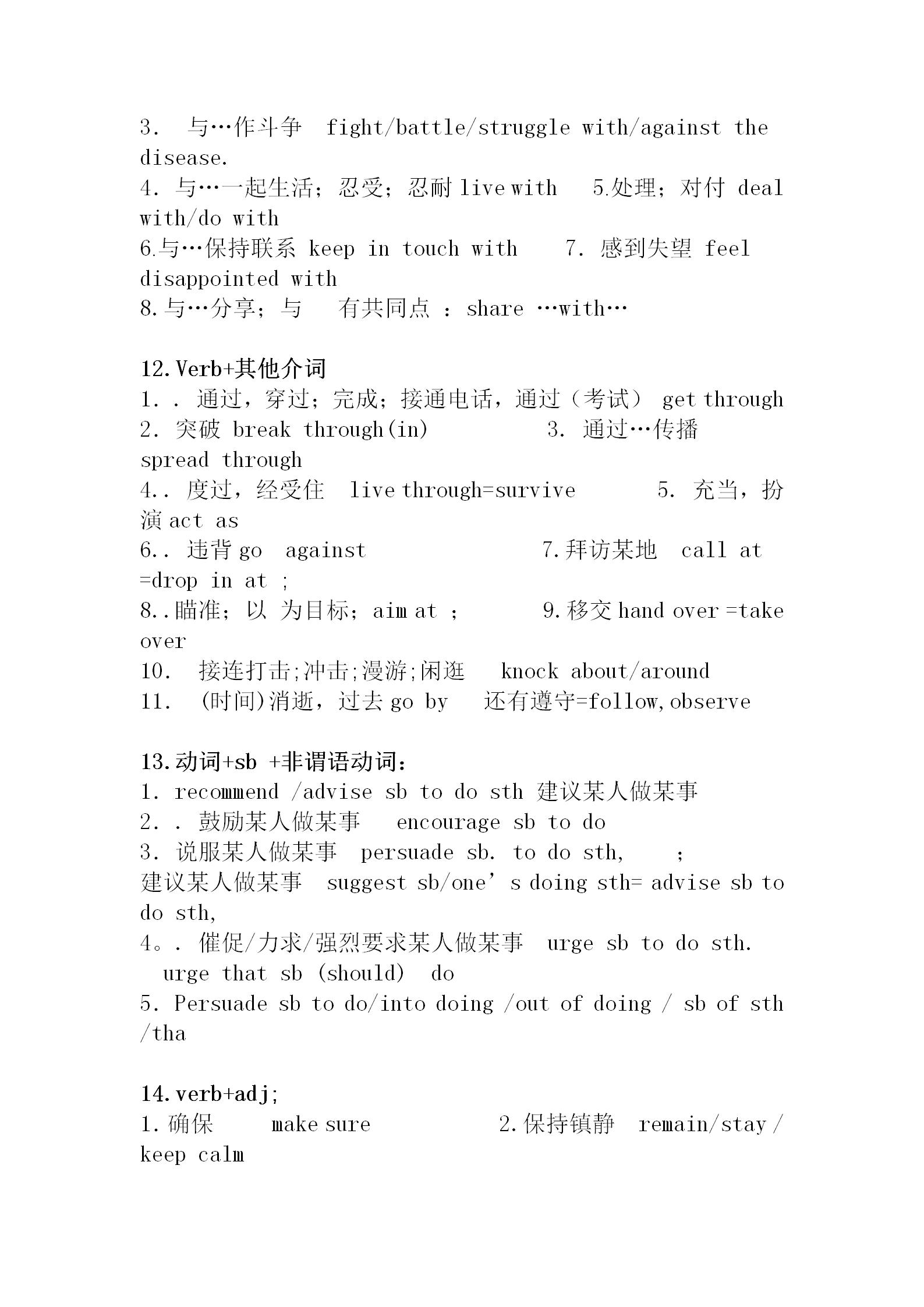 最新人教新课标高二英语上册复习分类总结重点单词、短语、句型