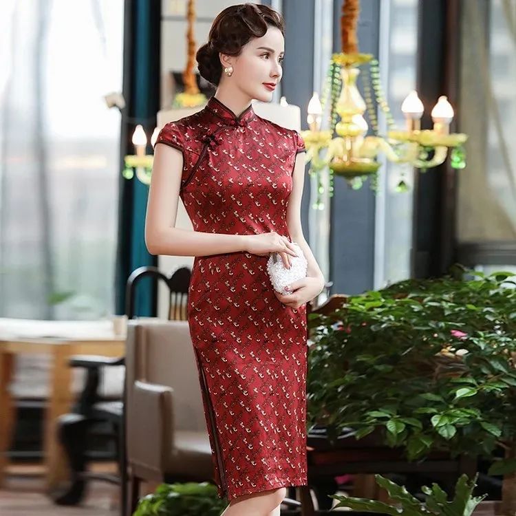 桑蚕丝旗袍高端大气上档次的,高贵气质桑蚕丝旗袍
