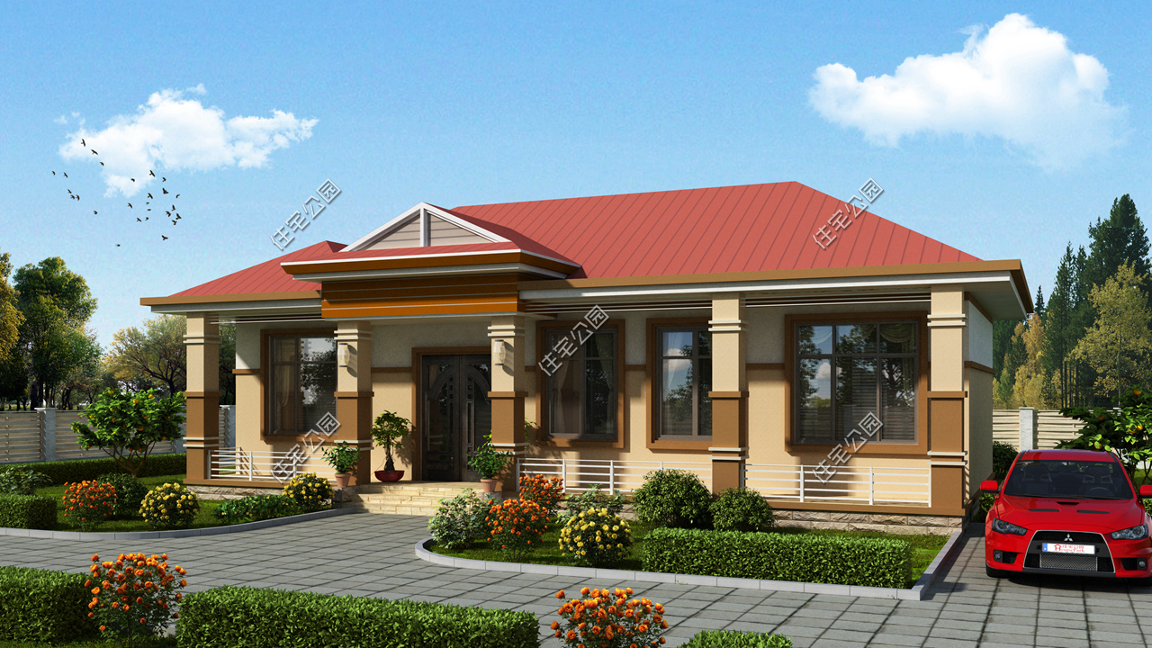 湖南陈先生30万自建农村小平房，有假山有菜园，占地1亩就是爽