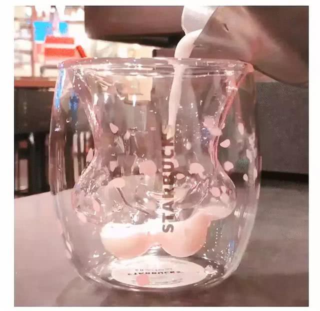 星巴克猫爪飘起来的杯子,星巴克紫樱猫爪杯价格
