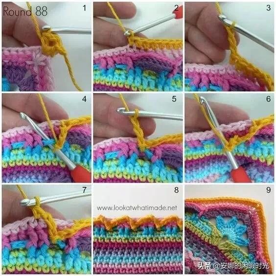 曼陀罗毯子编织教程,苏菲花园曼陀罗毯子钩法高清图解