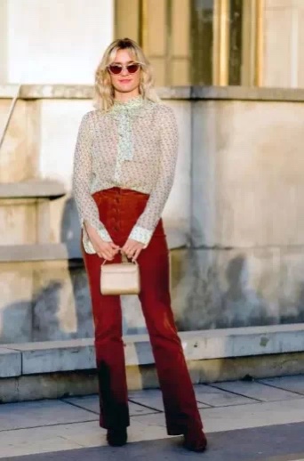 雪纺裤阔腿裤搭配图片,雪纺阔腿裤怎么搭配上衣才好看