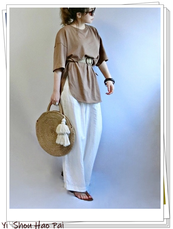 优衣库穿搭夏季女生阔腿裤,优衣库窄版阔腿纯棉女裤