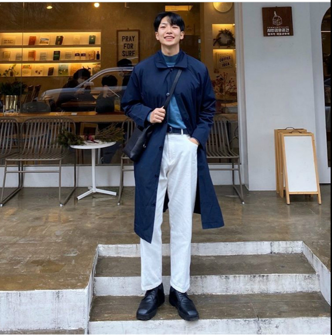 韩国小哥哥风衣穿搭,风衣穿法韩国