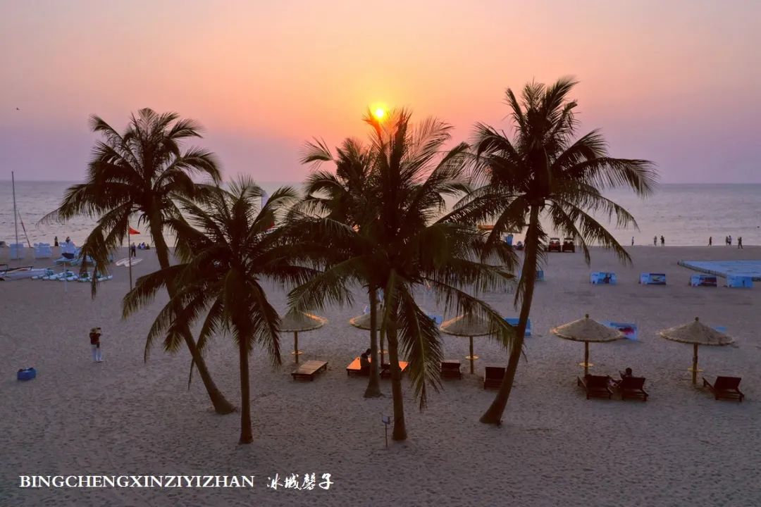 龙沐湾落日海滩,乐东最美落日海滩