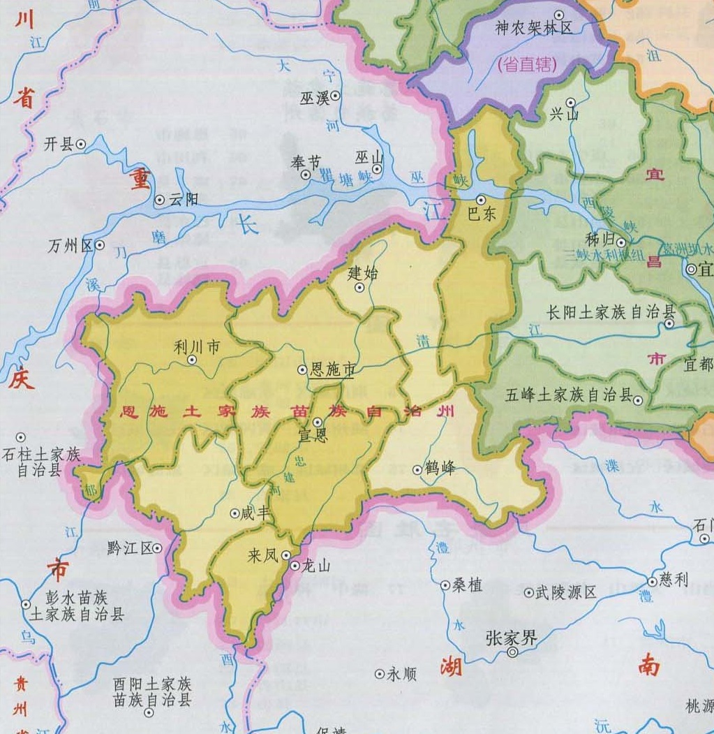 湖北恩施土家族苗族自治州城市,恩施土家族苗族自治州辖区