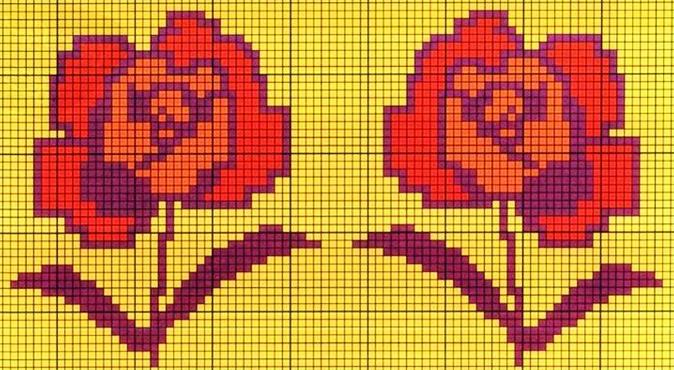 4-6岁儿童花毛衣图案大全,毛衣提花花卉图案图解