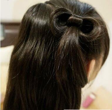 儿童编发中短发3-6岁蝴蝶结大发卡,儿童发型女孩编发简单视频教程