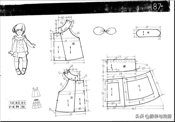 买童装裁剪纸样,童装裙子裁剪纸样图