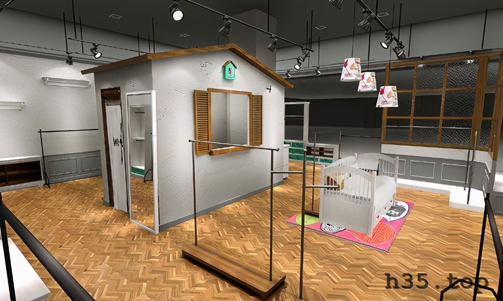 最新童装店双门头装修效果图,童装店怎么装修才有顾客