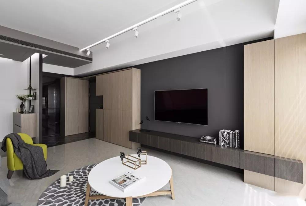 摩卡灰地砖客厅效果图,灰咖色客厅地砖装饰效果