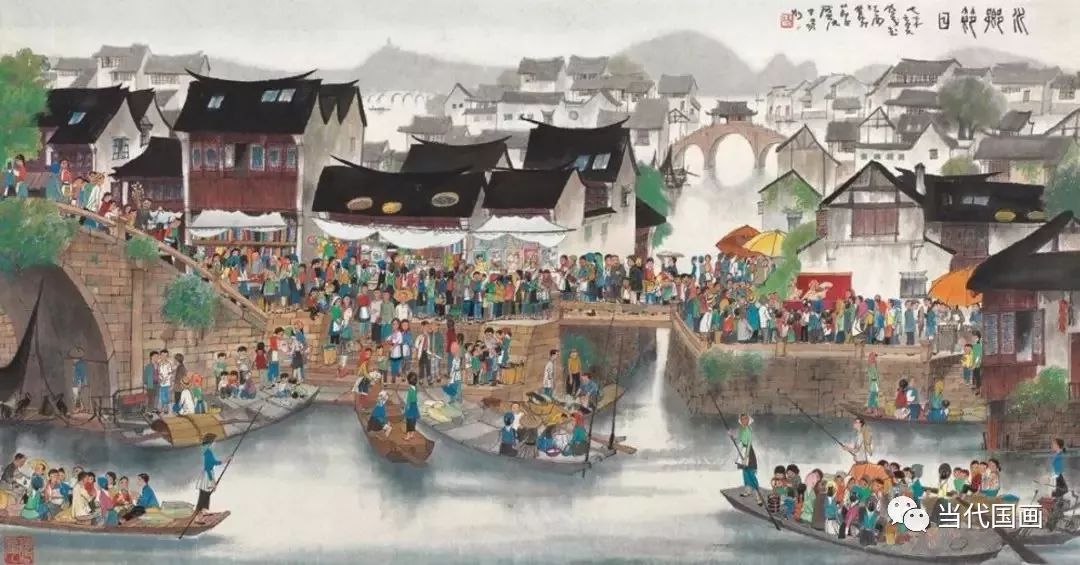 杨明义笔下的水墨江南绘画,杨明义水墨江南山水画荷花